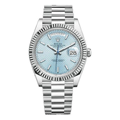 Rolex Day-Date 228236  Ice blue, diagonal motif  Men 40MM