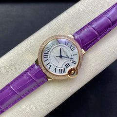 BALLON BLEU DE  36MM WJBB0009 3K FACTORY PURPLE STRAP