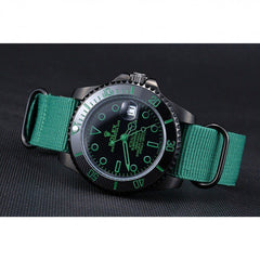 Rolex Stealth Submariner Green Nylon Strap 622009 Mens 40MM